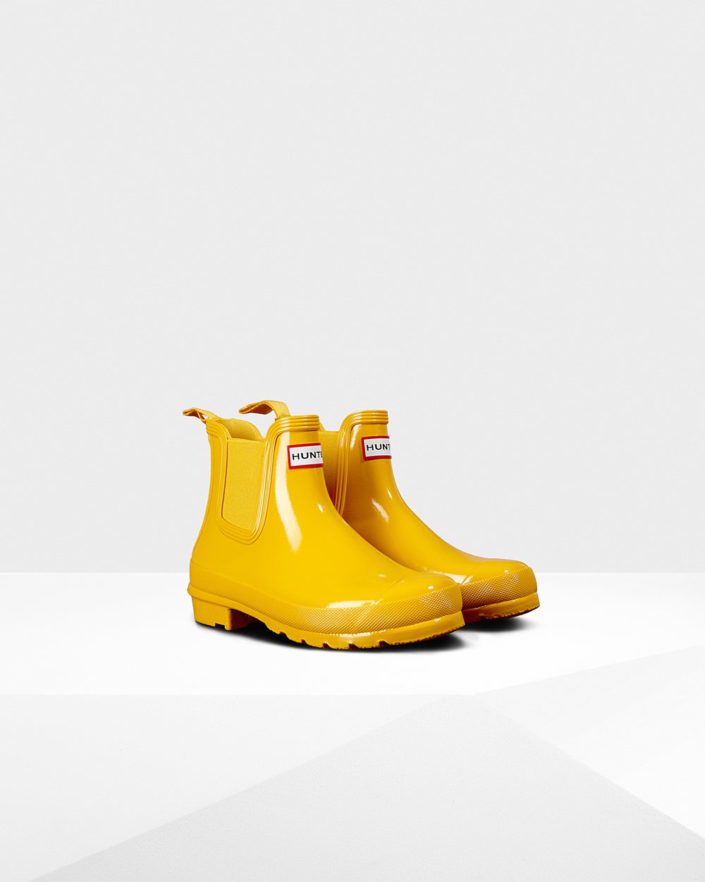 Hunter Original Gloss Chelsea Boots - Online Sale Womens Yellow - NFGQTA791